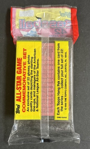 1989 Topps Baseball 42 Card Hang Pak Factory Sealed Jim Abbott Michigan RC Top