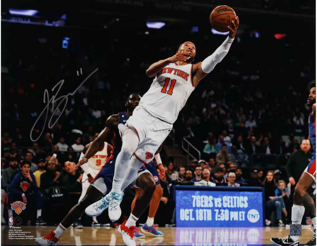 Jalen Brunson Signed 16x20 Framed Photo w/ Coin NY Knicks Mint Auto Fanatics