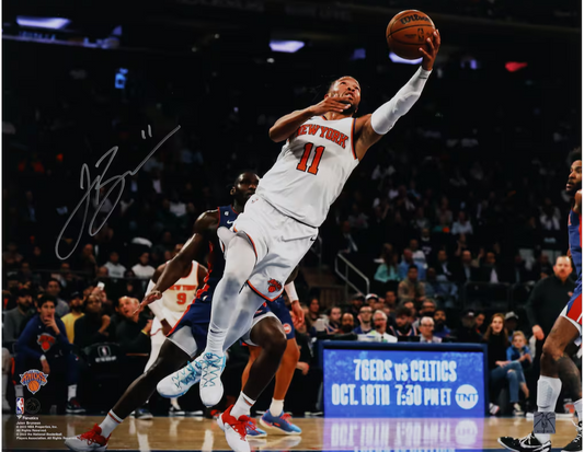 Jalen Brunson Signed 16x20 Framed Photo w/ Coin NY Knicks Mint Auto Fanatics