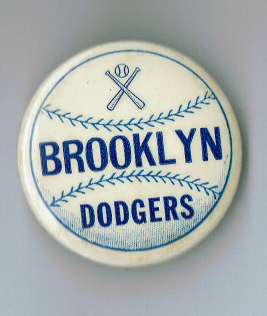 1950s Brooklyn Dodgers Vintage Crossing Bats Pin Button NM RARE 1.75"