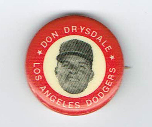 1969 Original MLBPA Don Drysdale Hat Pin Brooklyn Dodgers Gem Mint .8"