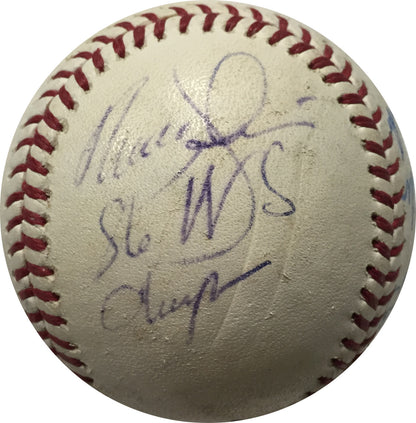 New York Mets Signed OML Baseball with 6 Autos Jones, Johnson, Charles COA