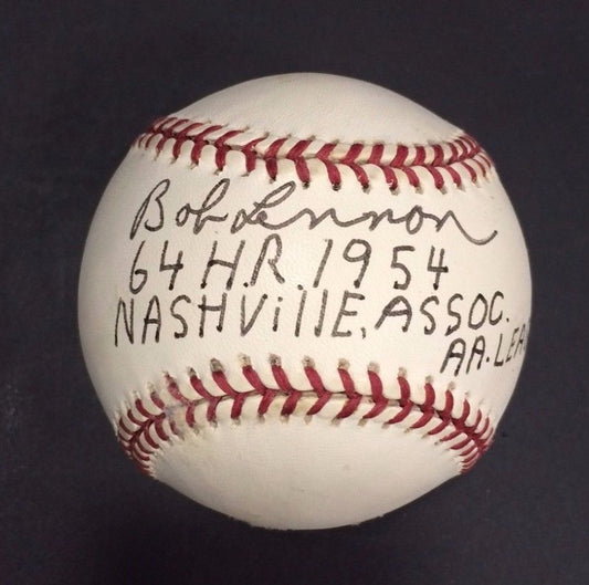 Bob Lennon Signed 64 HR 1954 AA League ONL Baseball NY Giants Auto CBM COA