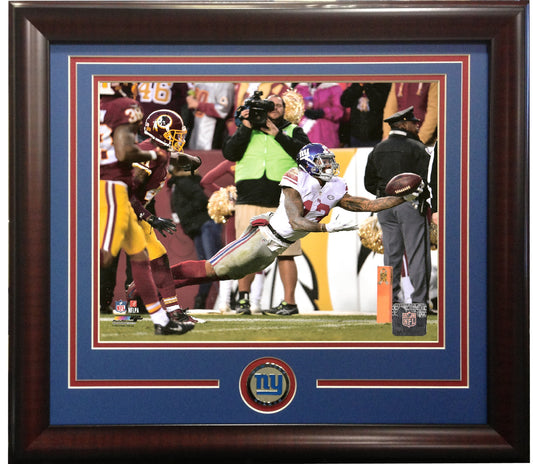 Odell Beckham Jr ny giants framed 8x10 w coin NEW 1 HANDED TD CATCH vs redskins