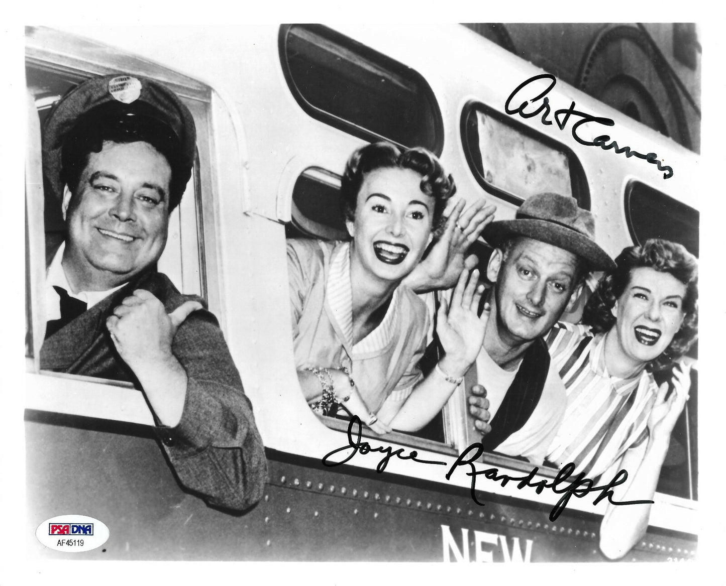 Art Carney Joyce Randolph signed 8x10 Honeymooners photo framed 2 auto PSA LOA