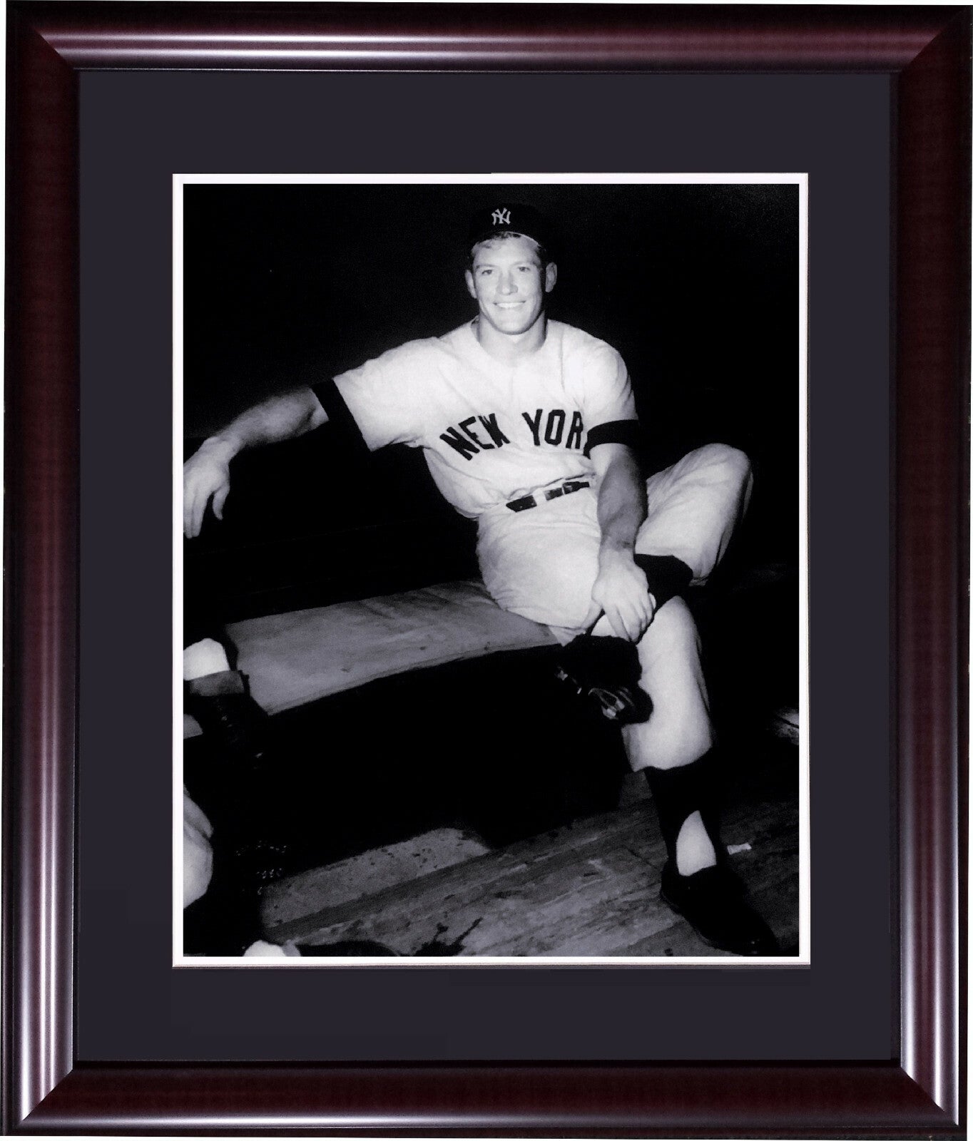 Mickey Mantle Yankees Original 11x14 1956 Ray Gallo photo Raised Seal framed