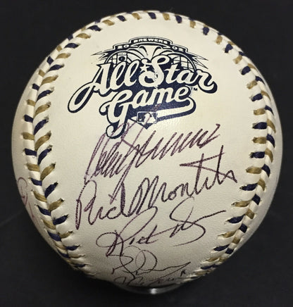 2002 AL All Star Team Signed Baseball 20 Auto Mariano Rivera MLB Holo COA