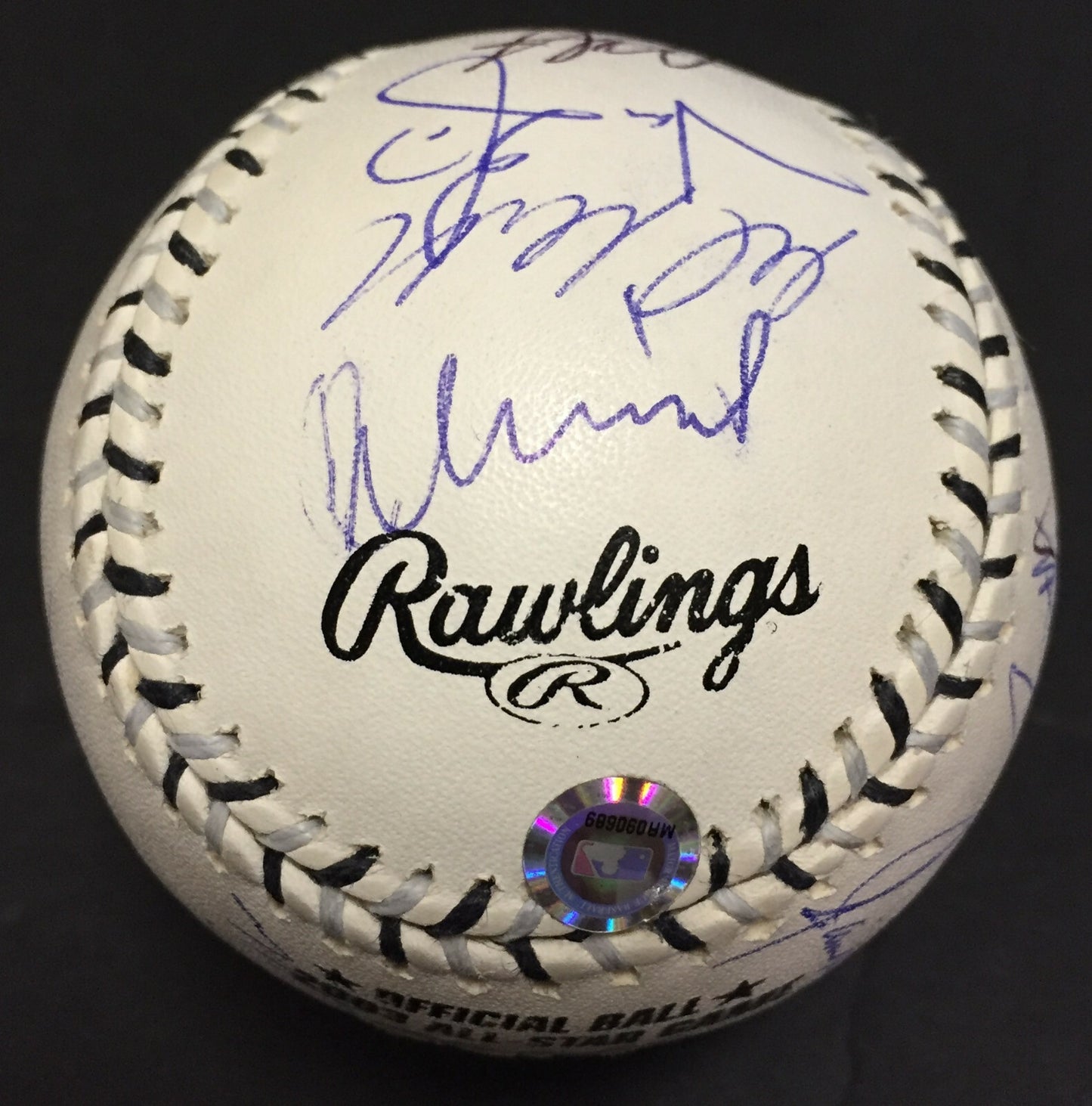 2003 All Star Game Team Signed Baseball 24 auto Ichiro Roy Halladay MLB Holo COA