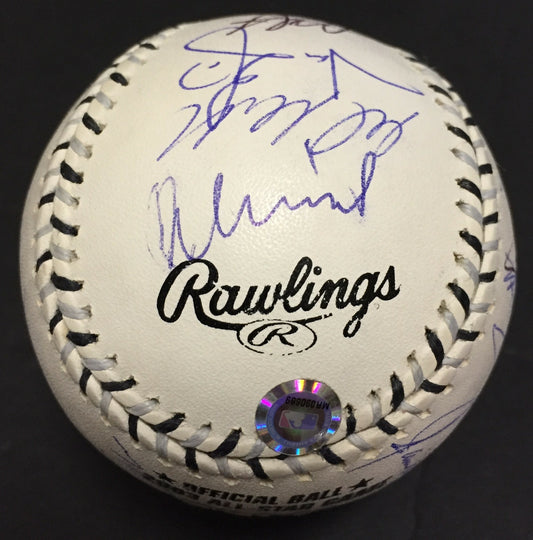2003 All Star Game Team Signed Baseball 24 auto Ichiro Roy Halladay MLB Holo COA