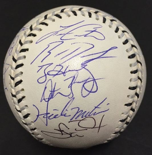 2003 All Star Game Team Signed Baseball 24 auto Ichiro Roy Halladay MLB Holo COA