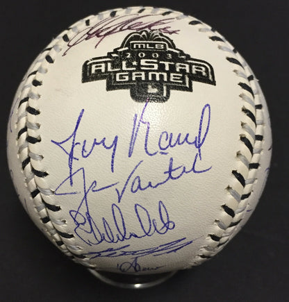 2003 All Star Game Team Signed Baseball 24 auto Ichiro Roy Halladay MLB Holo COA