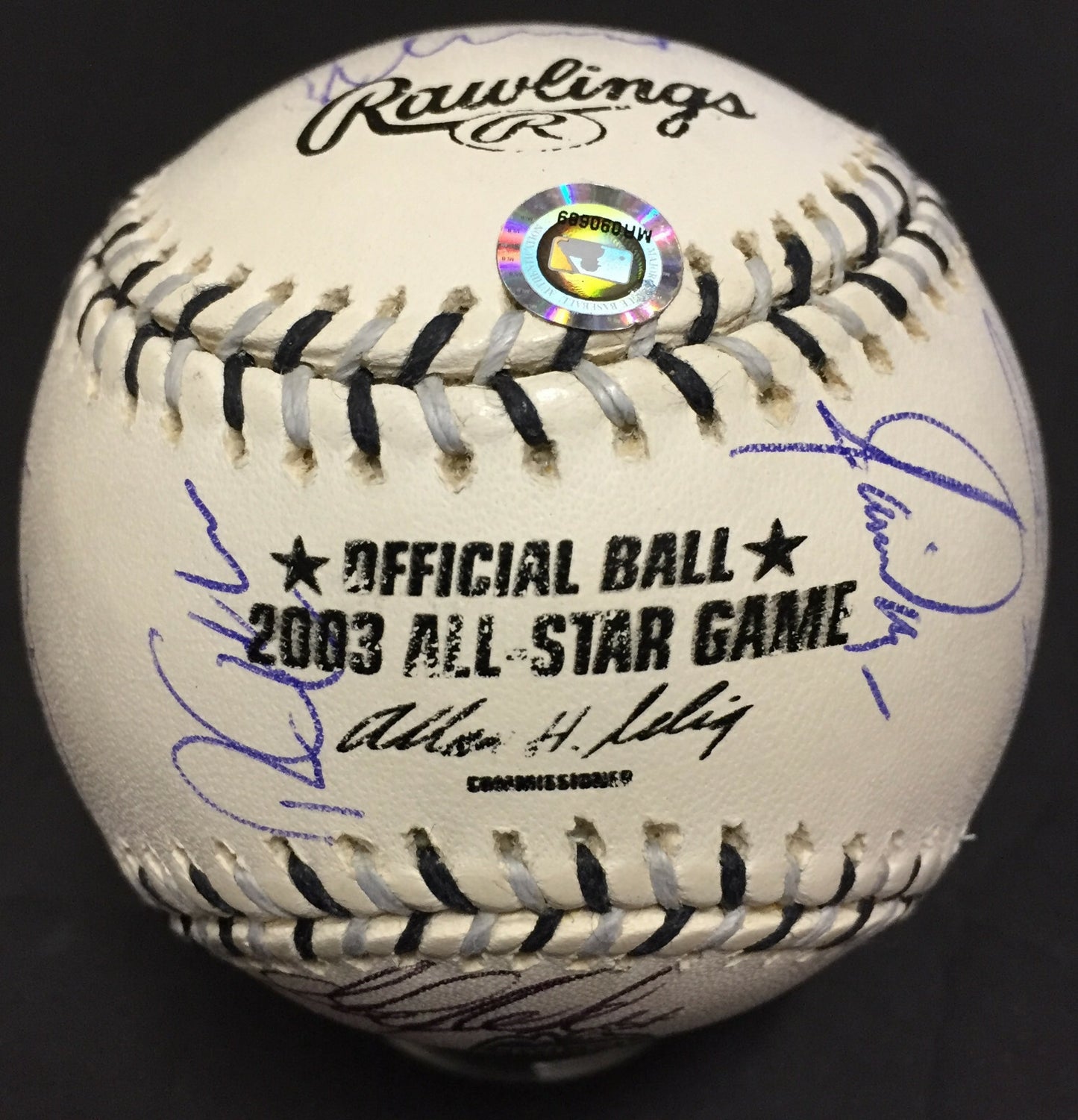2003 All Star Game Team Signed Baseball 24 auto Ichiro Roy Halladay MLB Holo COA
