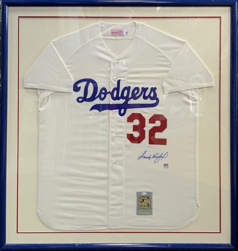 Sandy Koufax Signed M & Ness Dodgers Wool Jersey FRAMED auto Oa Authentics COA