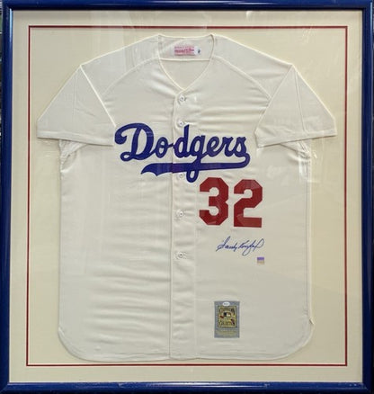 Sandy Koufax Signed M & Ness Dodgers Wool Jersey FRAMED auto Oa Authentics COA