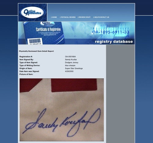 Sandy Koufax Signed M & Ness Dodgers Wool Jersey FRAMED auto Oa Authentics COA