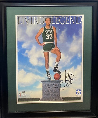 Larry Bird Celtics Signed Original living Legend NBA Converse Poster Framed Jsa