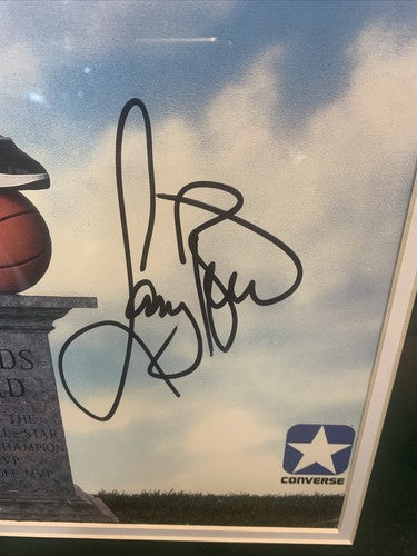 Larry Bird Celtics Signed Original living Legend NBA Converse Poster Framed Jsa