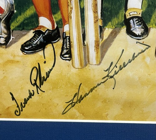 500 Hr Signed Framed Poster Ron Lewis Mickey Mantle Ted Williams Aaron Mays COA