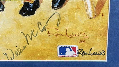 500 Hr Signed Framed Poster Ron Lewis Mickey Mantle Ted Williams Aaron Mays COA