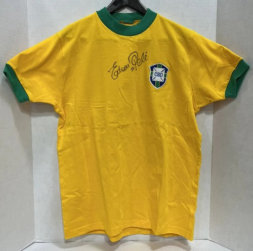 Pele Signed Full Name Vintage CBD Brazil World Cup Jersey #10 Edson Auto PSA COA