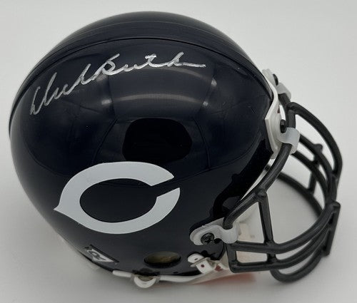 Dick Butkus Signed Bears Riddell Throwback Mini Helmet Auto Mounted Memories HOF