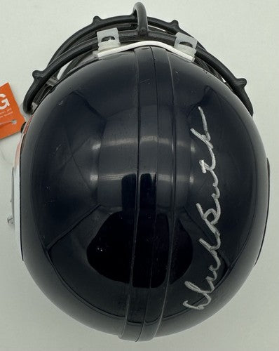 Dick Butkus Signed Bears Riddell Throwback Mini Helmet Auto Mounted Memories HOF