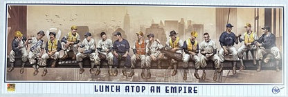 NY Yankees Lunch Atop An Empire 12x36 Lithograph Photo Jeter Mantle Dimaggio COA