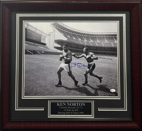 Ken Norton Signed 11x14 Framed Photo Muhammad Ali Yankee Stadium Auto OA COA