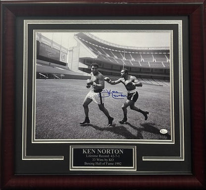 Ken Norton Signed 11x14 Framed Photo Muhammad Ali Yankee Stadium Auto OA COA