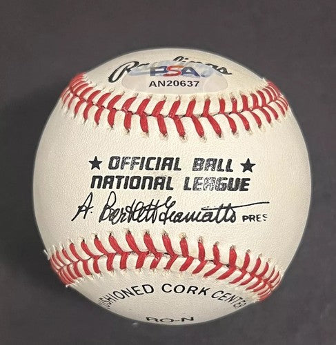 Johnny Mize Signed Vintage Official NL Baseball Bold Auto Yankees PSA COA HOF