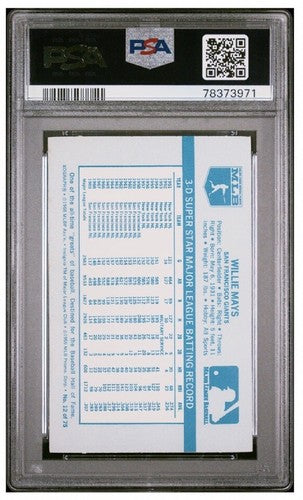 1970 Kellogg's Willie Mays San Francisco Giants HOF PSA 8 NM - Mint #12 Beauty