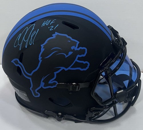 Calvin Johnson Signed Lions Pro Eclipse FS Helmet Visor HOF 21 Auto Fanatics COA