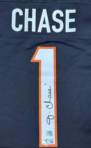 Ja’Marr Chase Signed Nike Licensed Bengals Black Jersey Autograph BAS COA w Tags