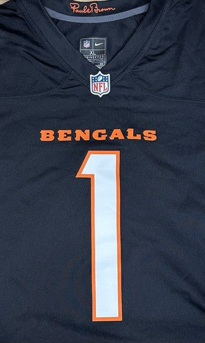 Ja’Marr Chase Signed Nike Licensed Bengals Black Jersey Autograph BAS COA w Tags
