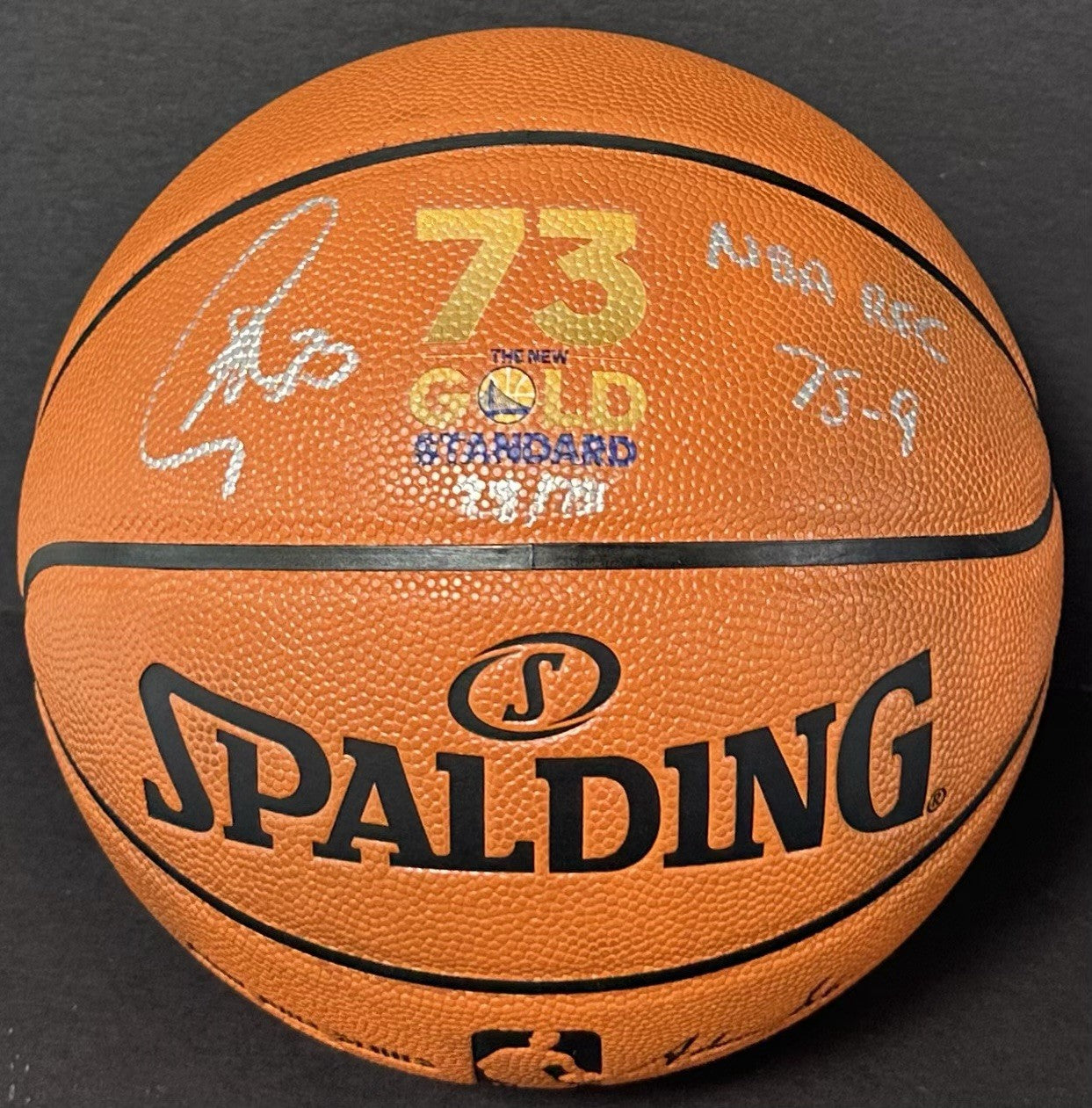 Stephen Curry Signed Spalding Basketball 73-9 Warriors Record /73 Auto Fanatics