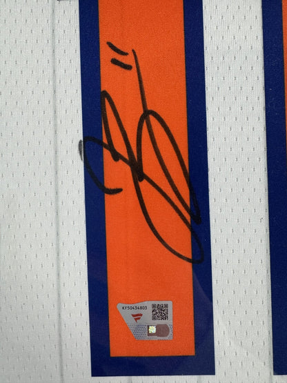 Jalen Brunson Signed Framed City Edition Nike Jersey NY Knicks Auto Fanatics COA