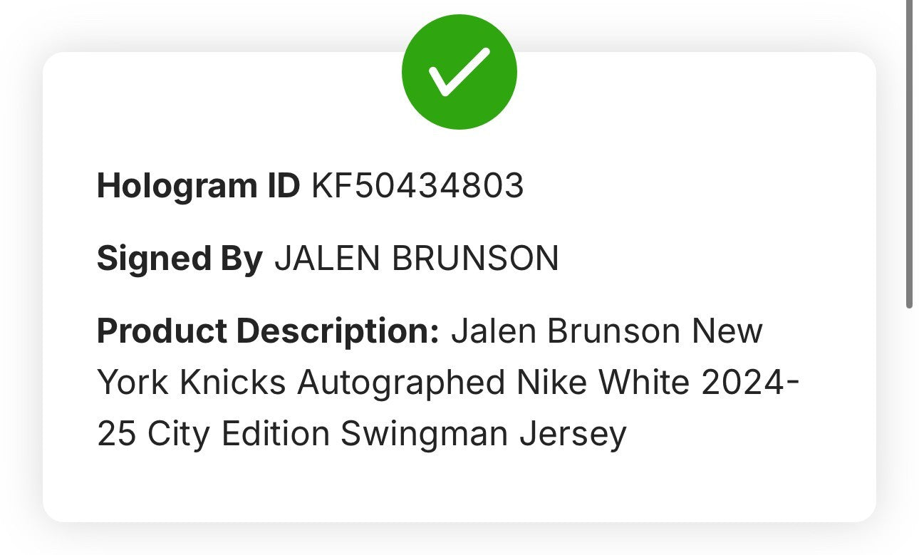 Jalen Brunson Signed Framed City Edition Nike Jersey NY Knicks Auto Fanatics COA