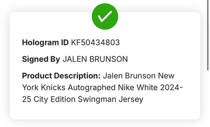 Jalen Brunson Signed Framed City Edition Nike Jersey NY Knicks Auto Fanatics COA