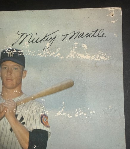 1953 - 55 DORMAND Mickey Mantle 6x9 GIANT POSTCARD Card Bat On Shoulder