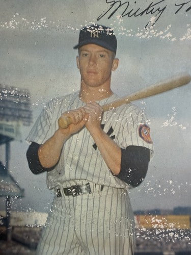 1953 - 55 DORMAND Mickey Mantle 6x9 GIANT POSTCARD Card Bat On Shoulder