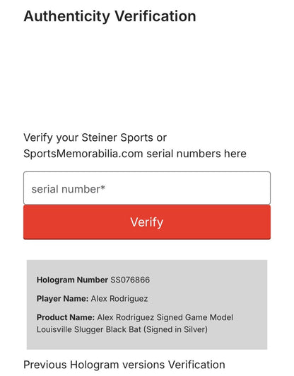 Alex Rodriguez Signed Louisville Slugger C27I 34” Game Model Bat Steiner Coa