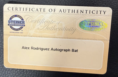Alex Rodriguez Signed Louisville Slugger C27I 34” Game Model Bat Steiner Coa