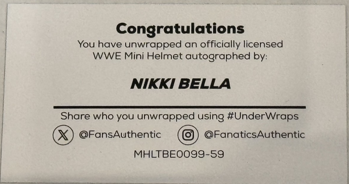 Nikki Bella Signed Riddell Wrestlemania 42 Mini Helmet LE /25 Auto Fanatics COA