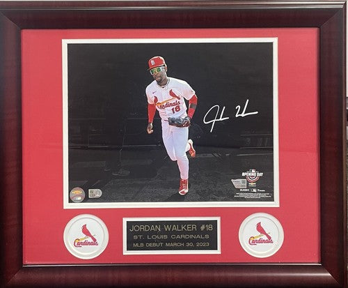 Jordan Walker Signed 11x14  Photo Framed Cardinals Rookie Auto Fanatics MLB COA