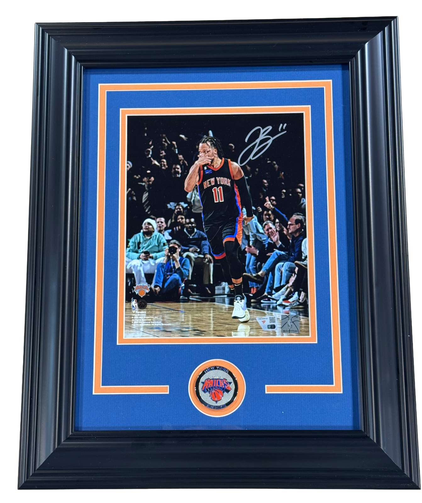 Jalen Brunson Signed 8x10 Framed Photo w/ Coin NY Knicks Mint Auto Fanatics COA