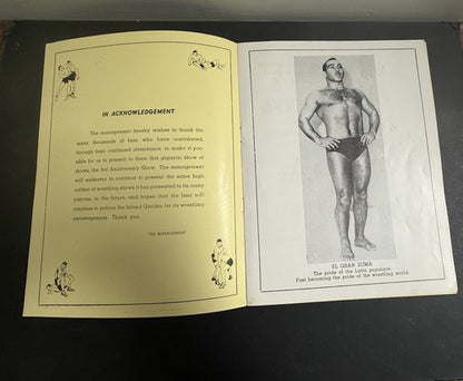 1960 Wrestling Program Island Garden NY Gala 2nd Anniv Killer Kowalsky Rocco