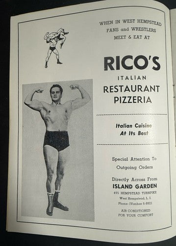 1960 Wrestling Program Island Garden NY Gala 2nd Anniv Killer Kowalsky Rocco