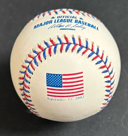 September 11 2002 USA Flag Official MLB Logo Baseball 9/11 Commemorative Ball