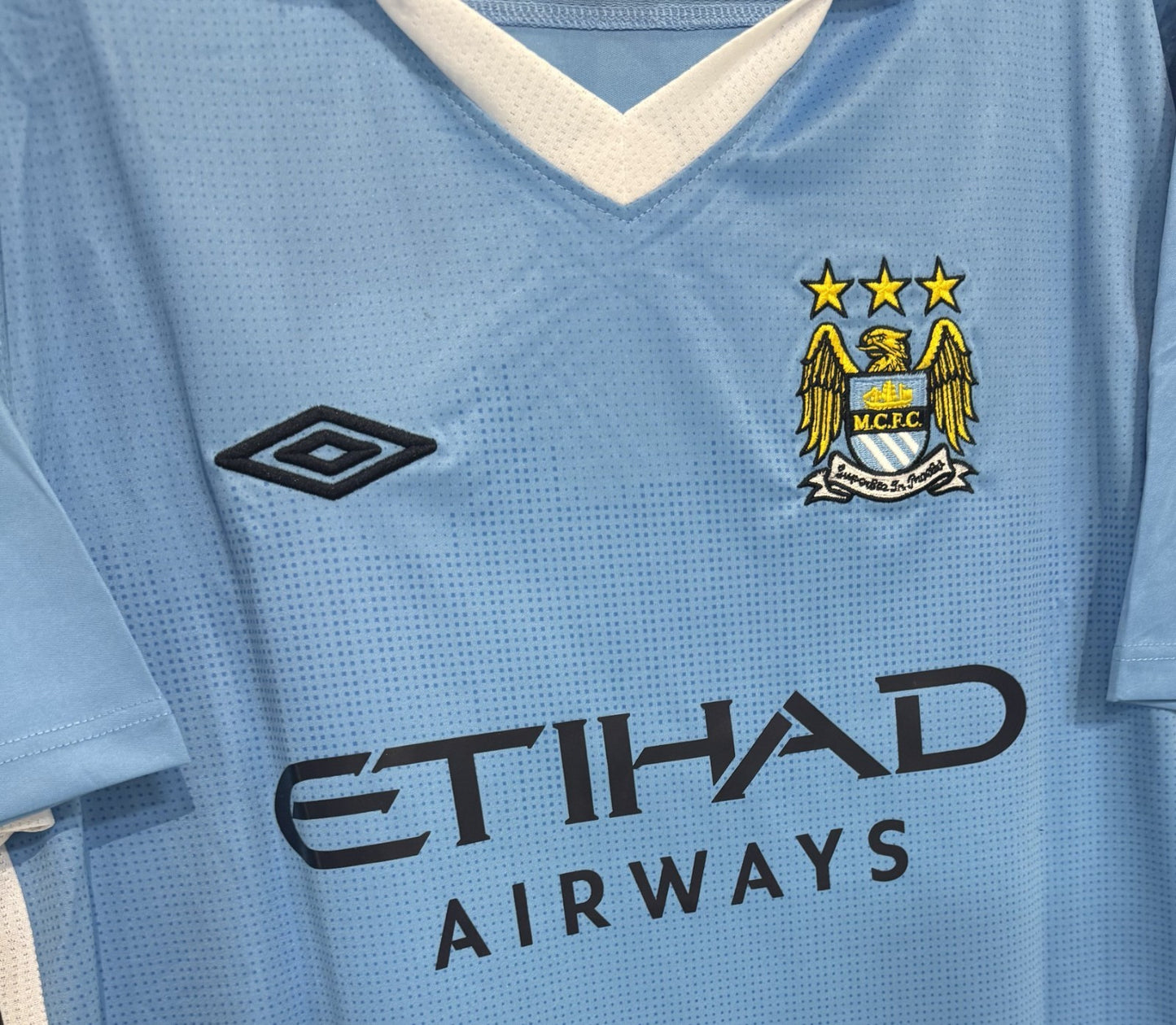 Sergio Aguero Signed Umbro Authentic Soccer Jersey Manchester City Auto BAS COA