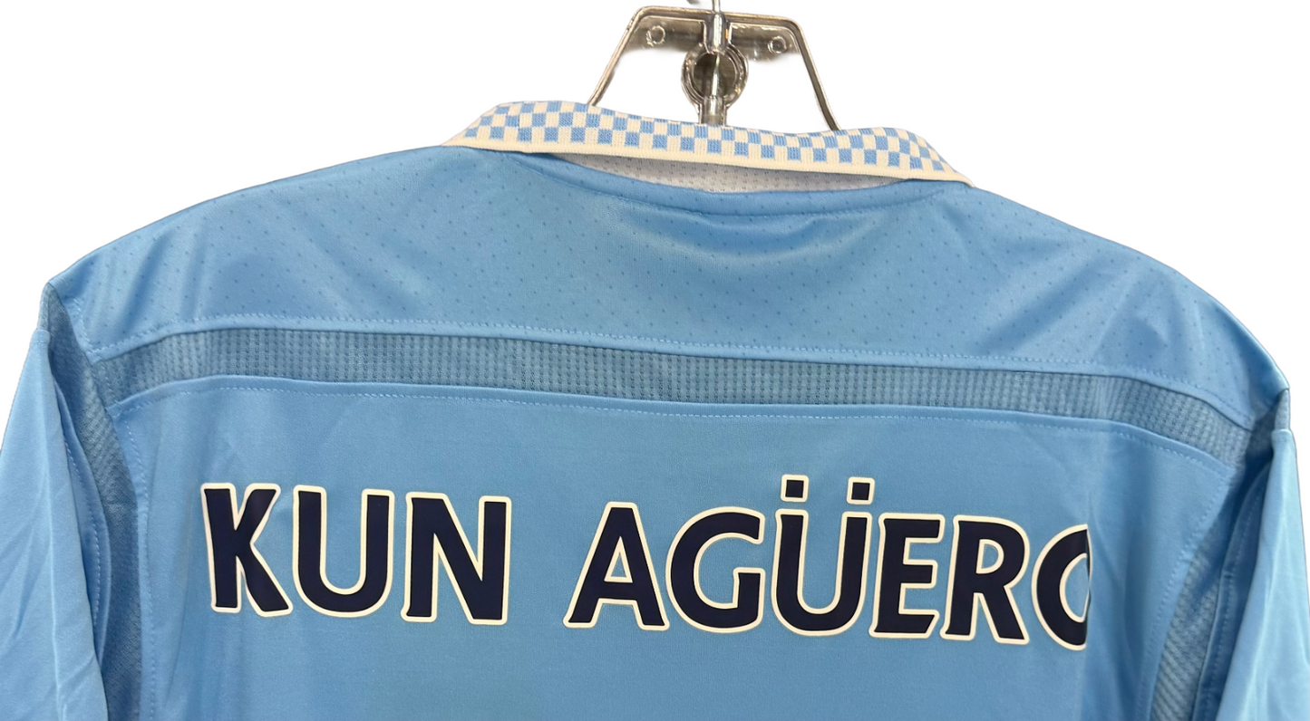 Sergio Aguero Signed Umbro Authentic Soccer Jersey Manchester City Auto BAS COA